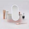 Hot Selling USB Charging Magnifying Fold Storage Box Makeup Mirror Desktop 3 Mode Fill Lighting Up Mirror with Led Light