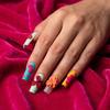 1 Set 3D Press On Nails Easy Removal Almond French Tip Stick-on Fake Nails Full Cover Glue On False Nails Women DIY Manicure Supplies