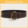 Leather Rivet Punkinspired Belt With Double Row Stitching Urban Outfits Style