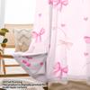 Cortina de Janela com Laço de Borboleta de Cereja Doce Macia Fofa Peça Única Série Rosa Decorativa Estilo Menina Cortinas de Tratamento Feitas de Poliéster com Passador para Vareta