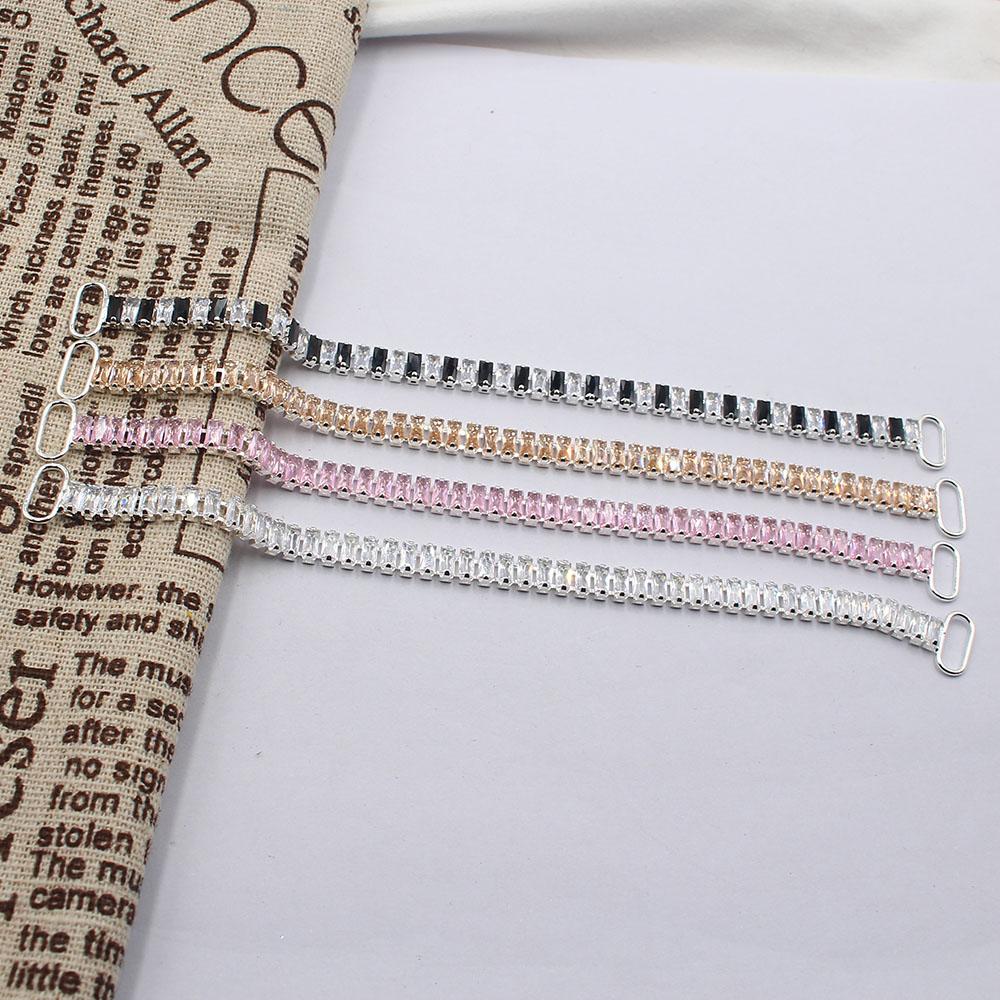 2026 new 10 pieces 12 * 165mm multi-color long zircon bikini connecting buckle metal chain swimsuit decoration
