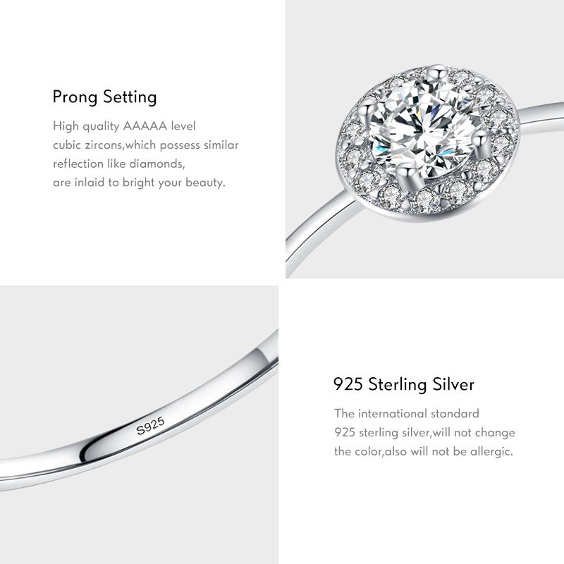 Modian 925 Sterling Silver Simple 5A Zirconia Ring For Women Original Band Silver Rings Fine Jewelry Engagement Gift