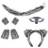 Unisex Gray Wolf Headbands and Tail Set for Kids Accessory for Halloweens Decoration and Birthday Party Costumes