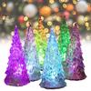 Julelys LED Krystalltre Flerfarget Hjemmefest Bord Mini Dekor Jul