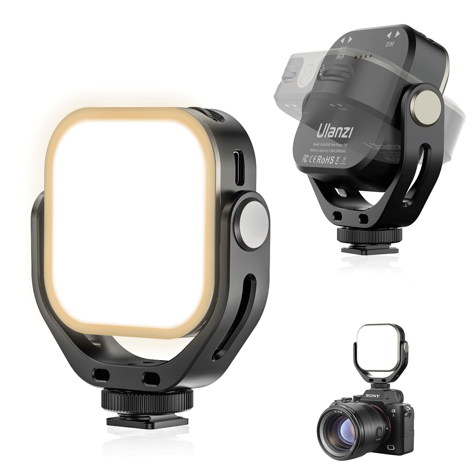 

Ulanzi LED Video Light, 2024 Edition Photography Light, 360° Rotation, 2500K-6500K Color Temperature, RGB Mode, Type-C Rechargeable, 2000mAh,