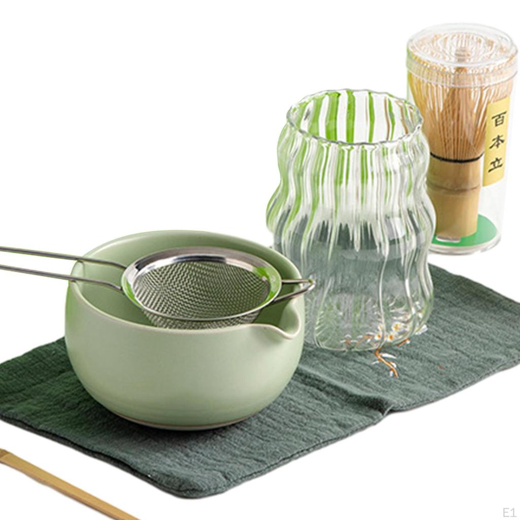 7 Piece Matcha Tea Set, Japanese Ceremonial Bowl, Complete with Whisk Holder,