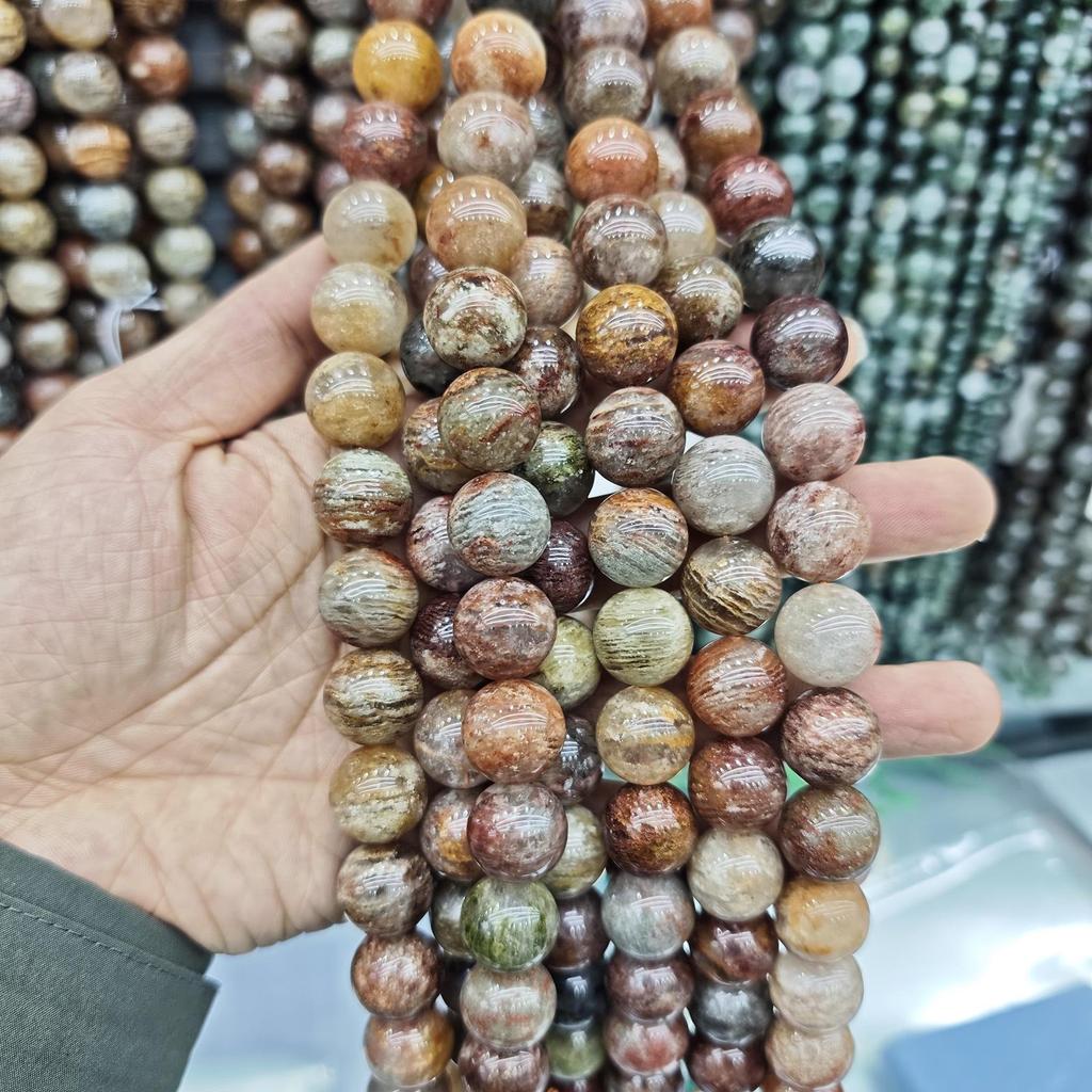 7A Natural Crystal Thousand-Layer Phantom Round Beads for DIY Jewelry and Accessories