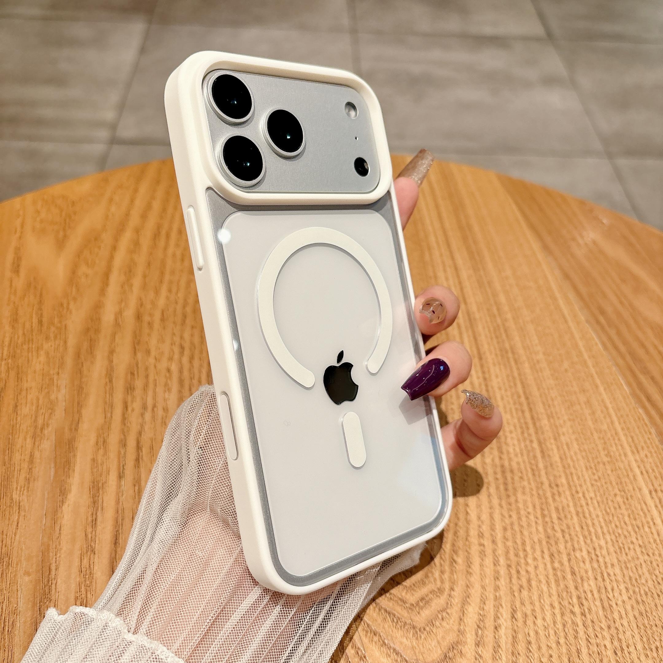 

Clear Camera AI Touch Button Hard Phone Case For iPhone Air 17 Pro Max 16 Plus MagSafe Magnetic Wireless Charging Cover Fundas iPhone 16 Plus