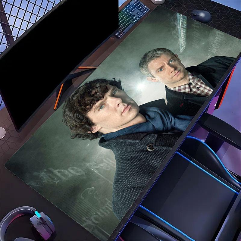 Watson&Sherlock Mouse Pad, Large Gaming Desk Mat, Non-slip XXL Mousepad for Laptop & Tablet, Mini PC Playmat with Stitched Edges