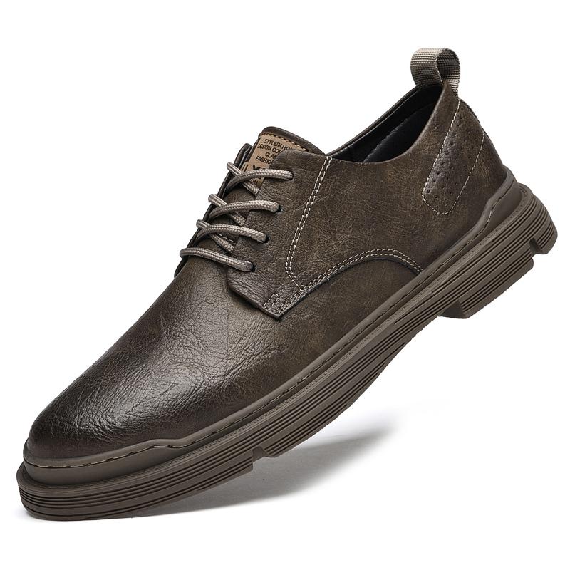 Tooling Men Shoes Brand Cow Leather Leisure Walk Comfortable Sneakers Men Casual Shoes Lace Up Rubber Sole Casual Men'S Shoes