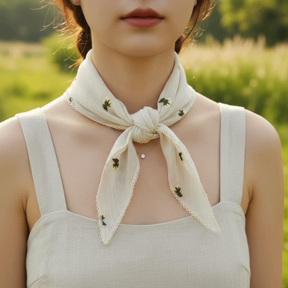 Wraps Lace Triangle Scarf Embroidery Lace Headband Embroidered Flower Scarves  Clothes Decoration