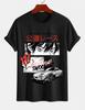 Unisexs Pure Cotton Solid Color Tshirt Street Racing Japanese Unisexga Jdm Sports Car Print Crew Neck Short Sleeve Street Casual Top