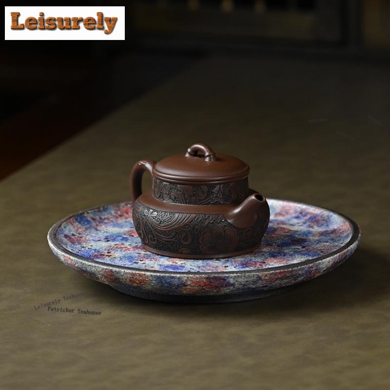 HOYIHM 111ml Exquisite Yixing Purple Clay Teapots Handmade Liquor Jar Pot Raw Ore Mud Kettle Zisha Tea Set Tea Services Gifts