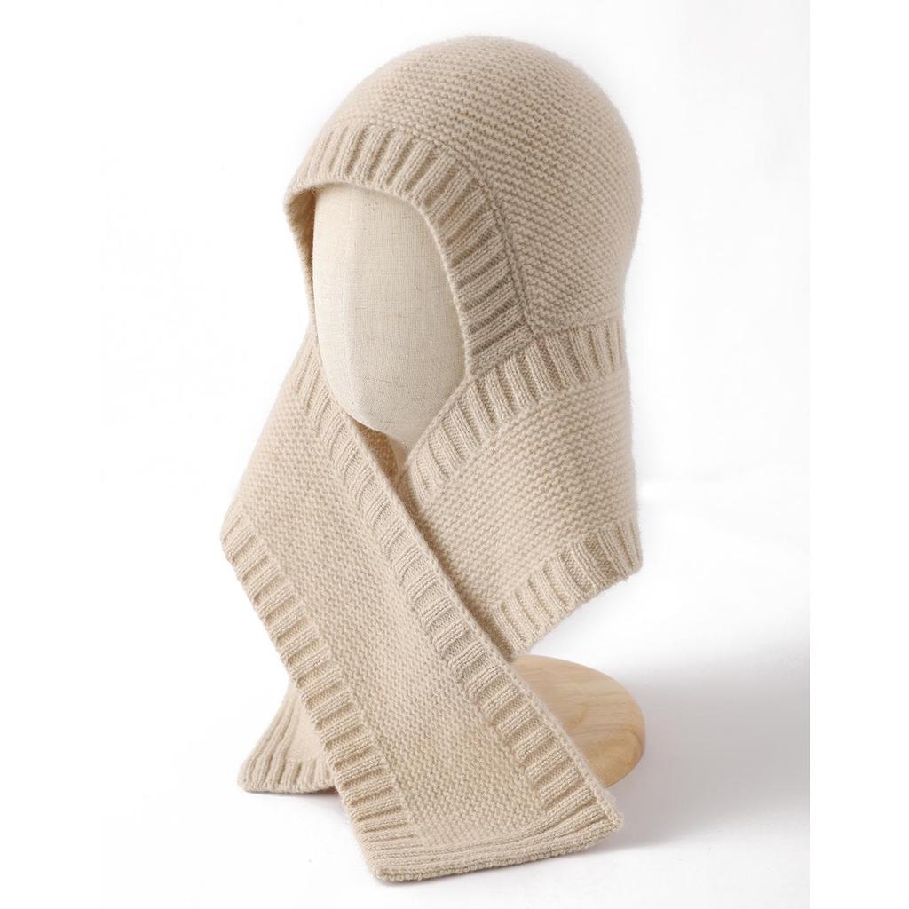 100% Pure Cashmere Children's Winter Hat and Scarf Set - Versatile, Solid Color Knit for Warmth and Style