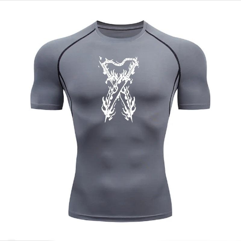 Men's T-shirt Running Sport Compression Jogging Fitness Moisture-Wicking Fashion Tops Tee Quick Dry Gym Casual Running Workouts