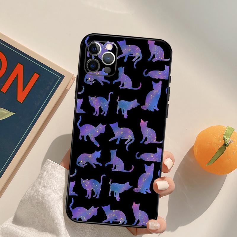 Space Happy Cats Funda Case For iPhone 15 14 16 Pro Max 11 12 13 Pro Max Mini XR 16e 16 15 Plus Phone Cover