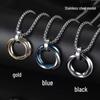 Korean Style Titanium Steel Three-Ring Pendant: Hip-Hop Versatile Sweater Necklace.
