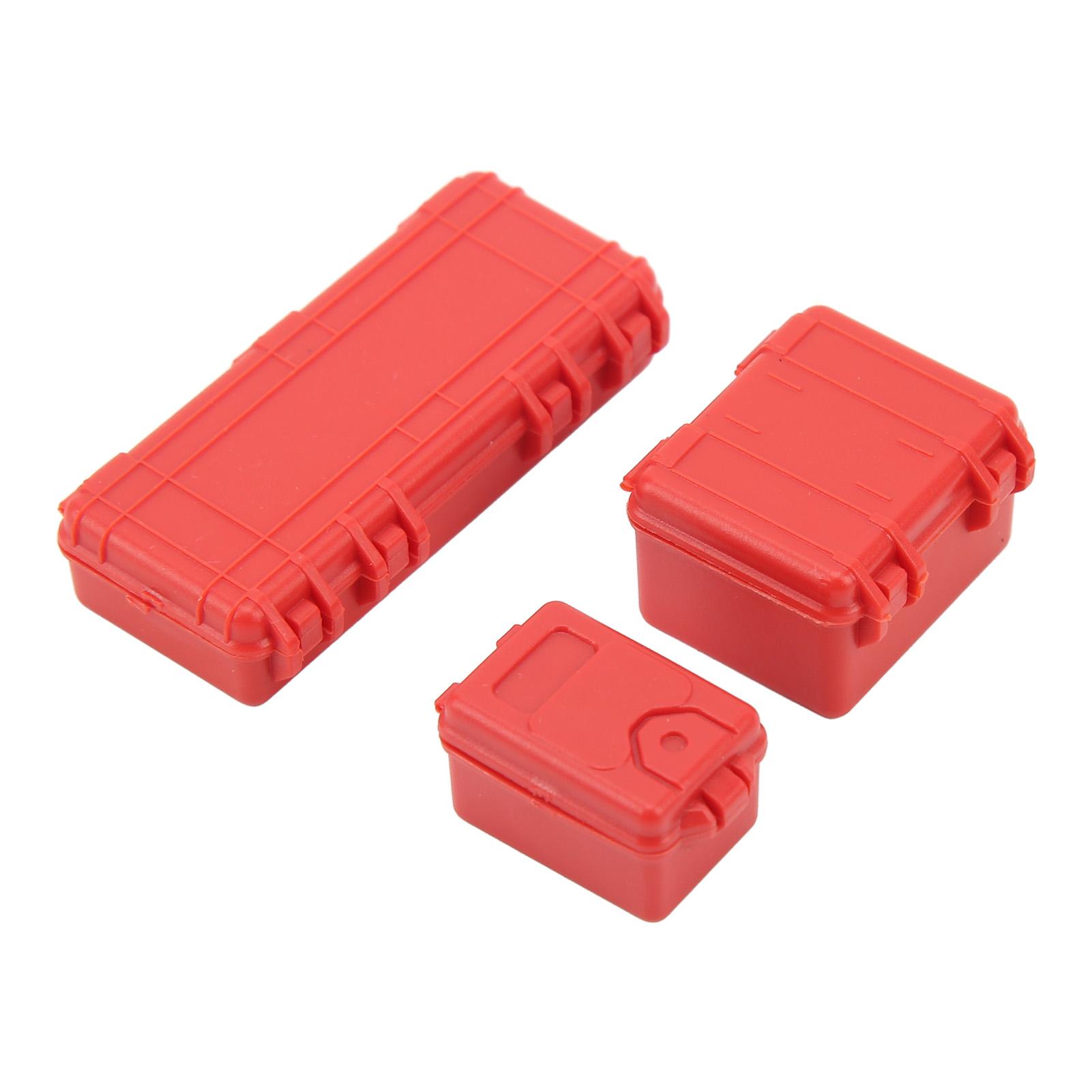 

3 Pcs RC Car Simulation Luggage Case Large Medium Small RC Crawler Suitcase Decoration for 1 18 1 24 Red червоний