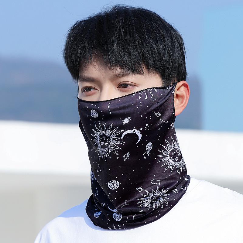 Unisex UV Protection Breathable Face Mask & Neck Gaiter with Ear Loops for Summer Cycling