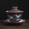 Zuppiera Sancai Ceramica Kung Fu Creativo Tè Una Gru Tazza della Regina Ciotola da Tè Gaiwan Set Zuppiera in Ceramica Servizio da Tè in Porcellana Spessa