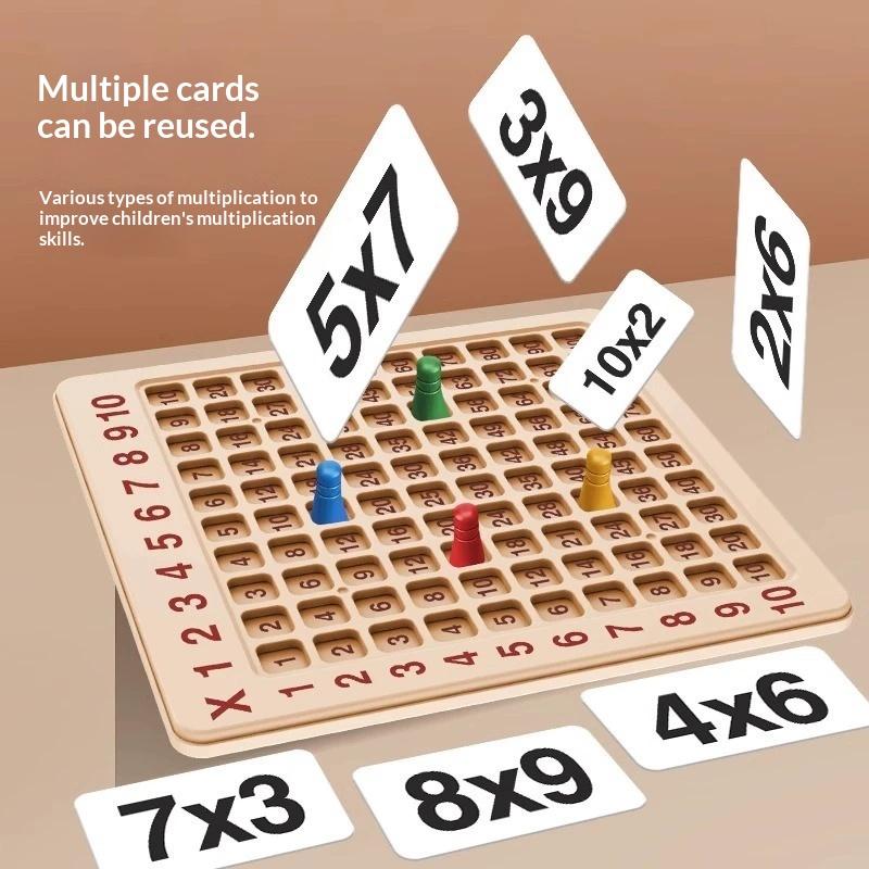 Juego de Mesa de Multiplicación 99 Sin Olor de Madera Juguete Educativo Montessori para Niños Práctica de Conteo Ayuda para el Aprendizaje Preescolar