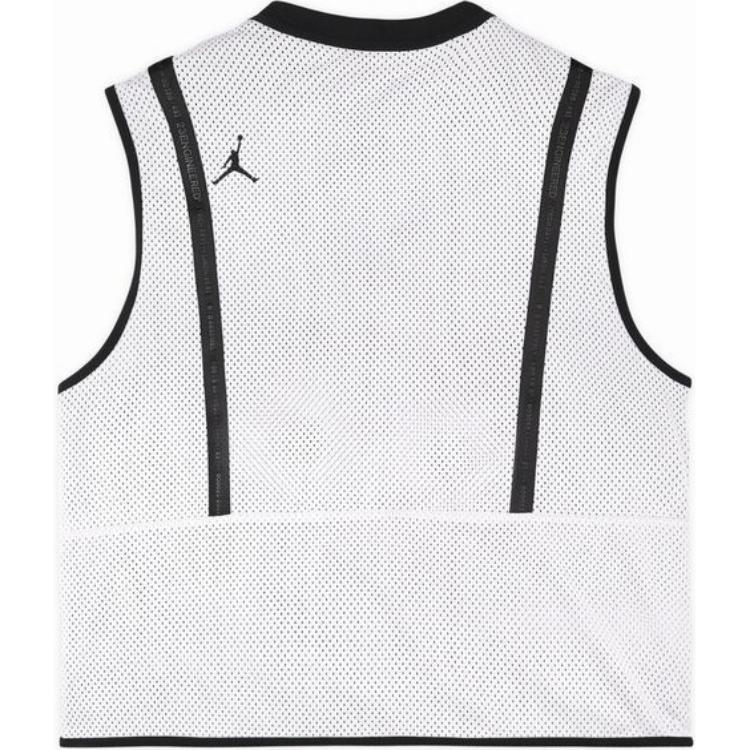 Jordan Gilet in Mesh Colorblock con Tasche Grandi Uomo Top Grigio Bianco DM1387-030