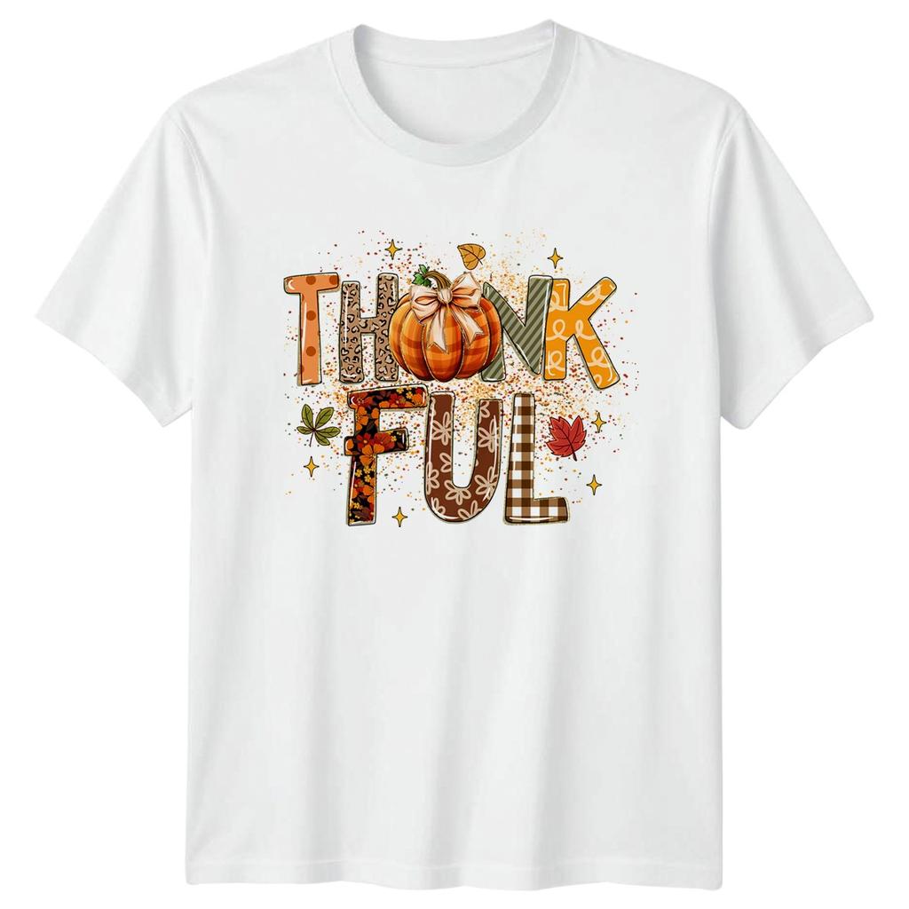 Thankful Thanksgiving Holiday Unisex Unisexs Graphic Tee Fall Autumn Season