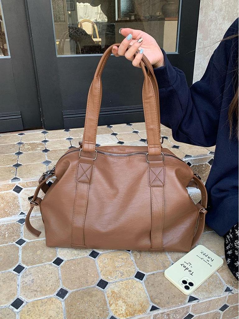 Trendy 2025 Women's Korean Casual Tote Bag - Large Capacity Hand-Held Travel Messenger Bag.