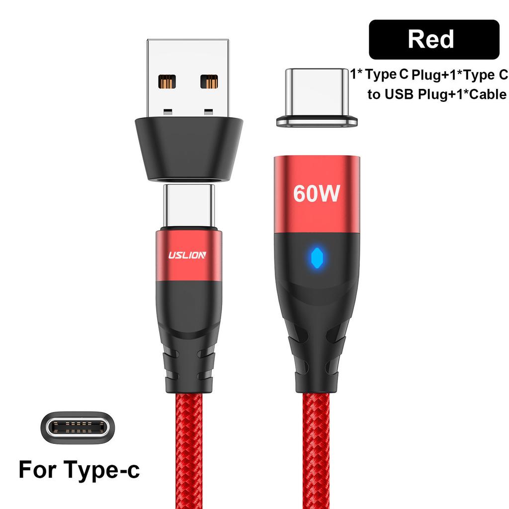 2 In 1 PD 60W Fast Charger Cable USB C To Type C Micro Magnetic Data Cord for iPhone 13 Pro Max Xiaomi 12 Samsung Poco X4