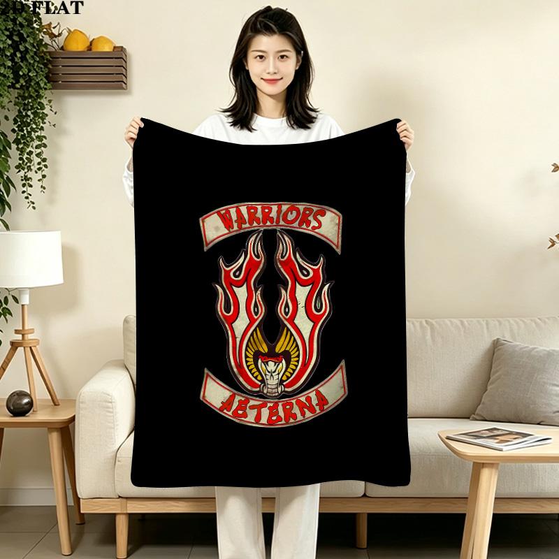 1PC The Warriors Patterned Flannel Blanket Suitable For All Seasons For Home Decor Warmth And Comfort Gifts Holiday Present