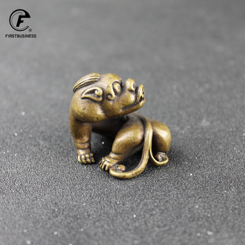 100% Retro Copper Animal Pixiu Sculpture Statue Vintage Animal Tea Pet Fengshui Wealth Pixiu Statue Model Good Luck Decor Home