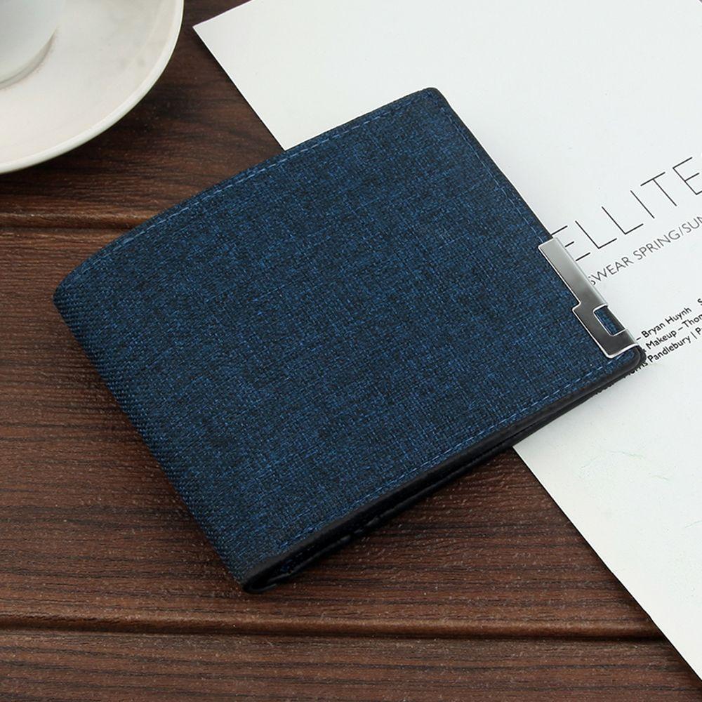 Men's Multifunctional Canvas Wallet Leisure Travel Lightweight Portable Short Style All Match Male Credit Card Holder Coin Purse