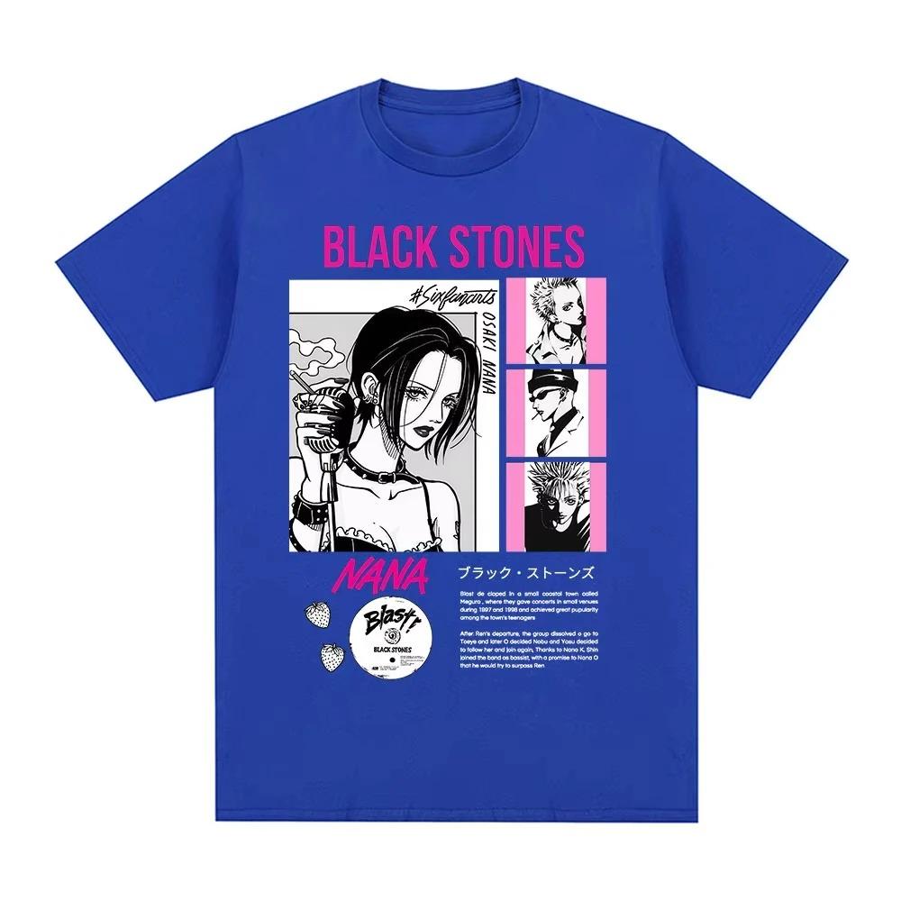 Anime Nana Osaki Černé kameny grafika Bavlna Y2k Tričko dámské Pánské Letní prodyšné Japonská Manga unisex Krátký rukáv