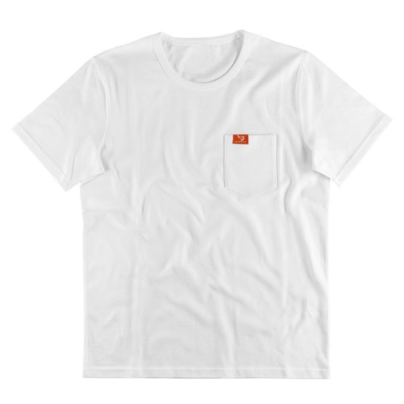 New Men's Large Size Solid Color Round Neck T-shirt Fashionable Casual Pocket Slim Short-sleeved Top