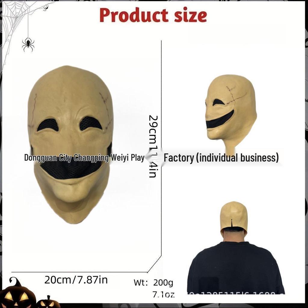 Mouthless Scarecrow Alien Mask - Halloween Latex Headgear