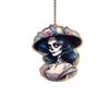 Acrylic Decor Car Halloween Skull Flower Hat Design Pendant For Interior Auto