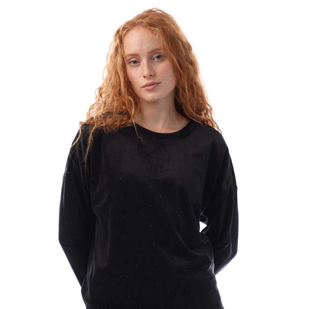DKNY Womens/Ladies Rhinestone Crew Neck Sweatshirt