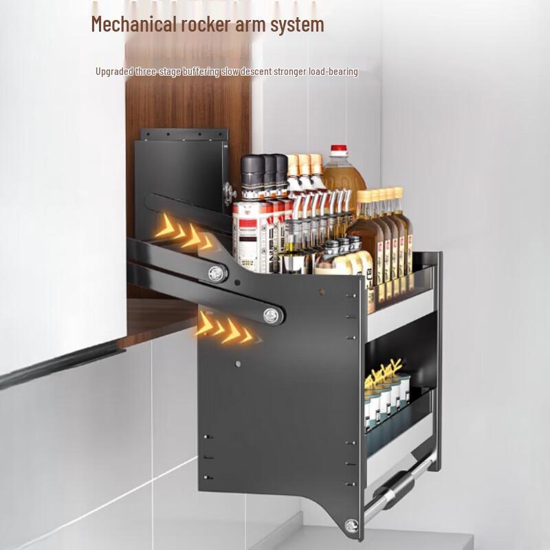 Beifu Kitchen Wall Cabinet Pull-Down Storage Rack