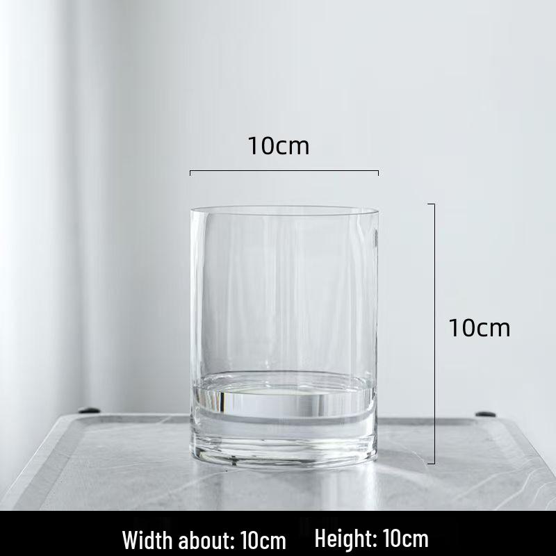 Elegant Transparent Glass Vase for Home Décor – Large Straight Tube Design for Floral Arrangements