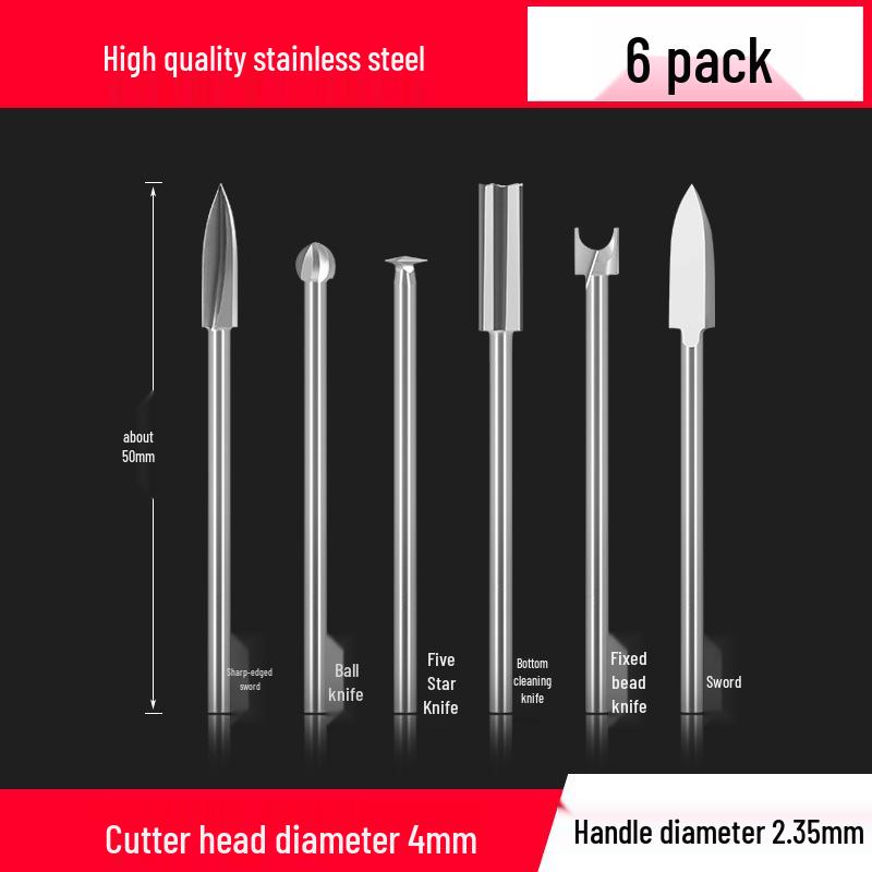 Dental & Wood Carving Tool Set: Power Tool, Engraving Knife, Steel Drill Bit, Grinding & Scribing Heads