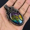Multi Fire Labradorite Pendant Gemstone Jewelry, 999 Copper Wire Wrapped Pendant, Gift For Women Handmade Pendant