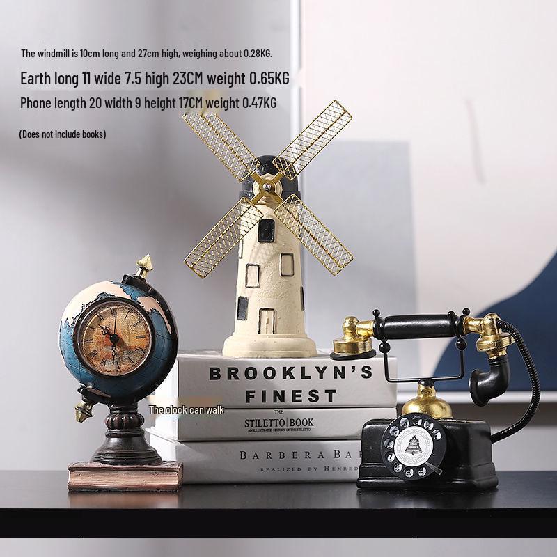 European Retro Telephone Ornament for Living Room, Wine Cabinet, TV Cabinet, or Office Display.