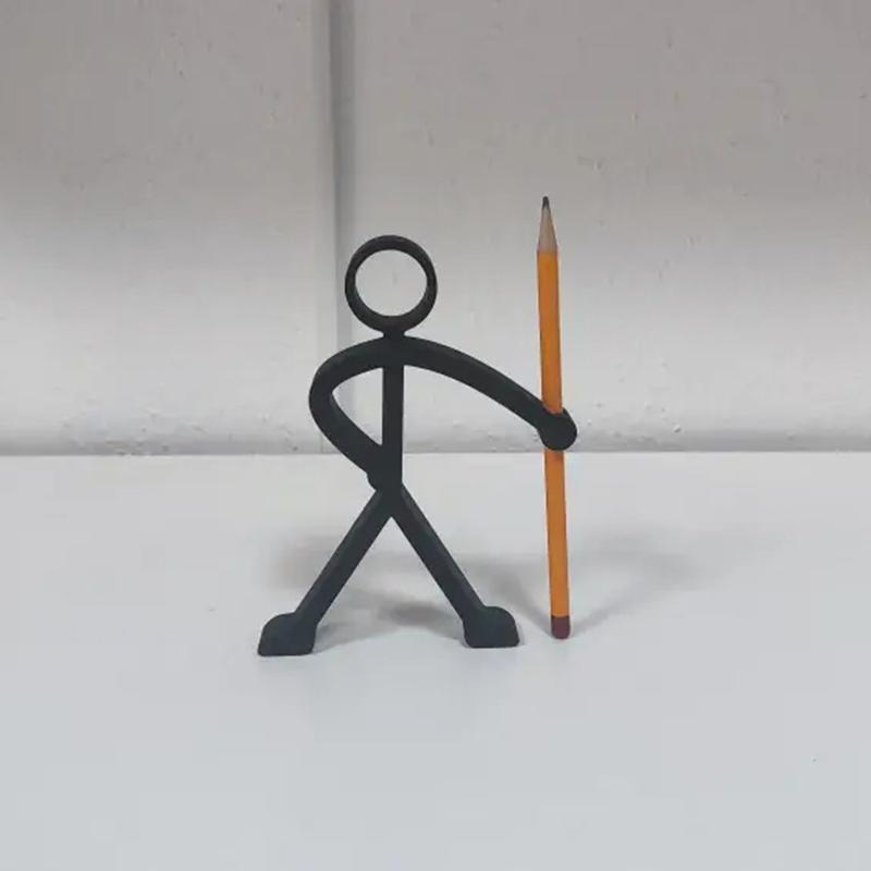 Creative Archer Pens Holder Black Metal Stick Figure Bow and Arrow Pens Stand Funny Desk Organizer for Office School Decor Gifts