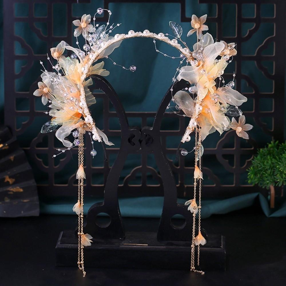 Beads Chinese Ancient Hairband Crystal Swaying Fairy Headwear Hanfu Tassel Hair Hoop Girls