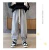 Pantaloni della tuta neri da ragazzo per primavera e autunno - Vestibilità casual leggera per bambini e adolescenti