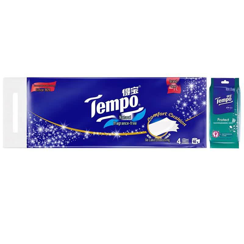Tempo Swan Lake Unscented Toilet Paper with Wet Wipes