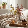 Round Leaves Fake Plants Background Flower Silk Eucalyptus Leaf  Christmas Decorations