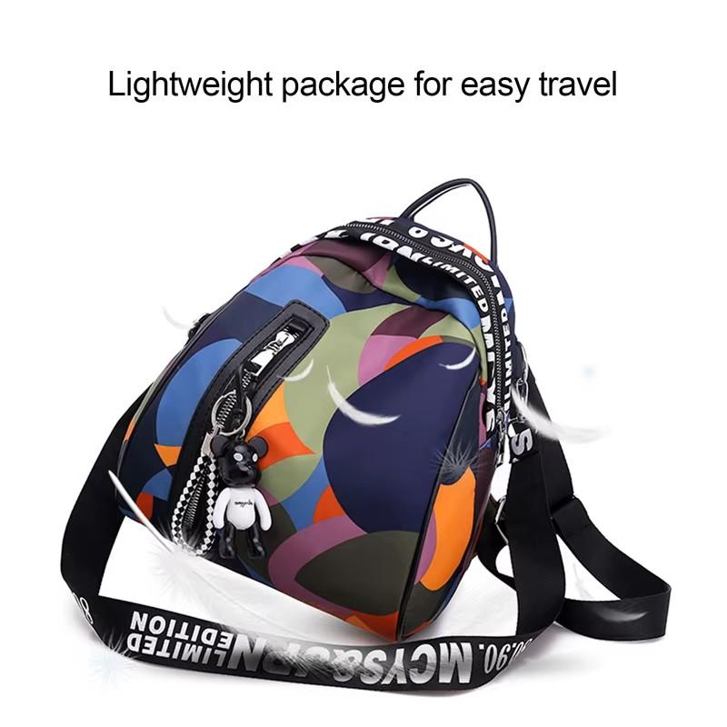 Women's Waterproof Oxford Backpack, Fashion Camouflage Multifunctional 3-in-1 Travel & School Bag, Single Shoulder Crossbody Daypack