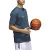 Adidas T Shirts Men's Peacock Blue Crew Neck Moderate Straight Fit IM4614