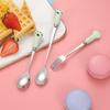 Cartoon Children's Stainless Steel Long Handle Spoon & Fork Set